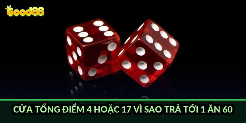 Cửa tổng điểm 4 hoặc 17 vì sao trả tới 1 ăn 60?
